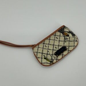 L.A.M.B. Cream and Tan Patterned Wristlet